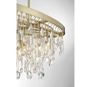Livorno Eight Light Linear Chandelier in Noble Brass