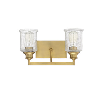 Hampton Two Light Bath Bar in Warm Brass