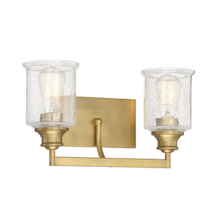 Hampton Two Light Bath Bar in Warm Brass
