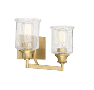 Hampton Two Light Bath Bar in Warm Brass