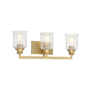 Hampton Three Light Bath Bar in Warm Brass