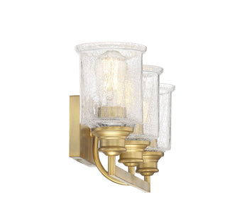 Hampton Three Light Bath Bar in Warm Brass