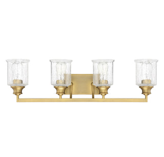 Hampton Four Light Bath Bar in Warm Brass