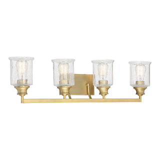 Hampton Four Light Bath Bar in Warm Brass