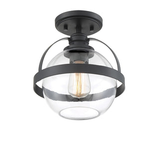 Pendleton One Light Semi-Flush Mount in Matte Black