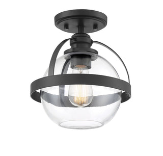 Pendleton One Light Semi-Flush Mount in Matte Black