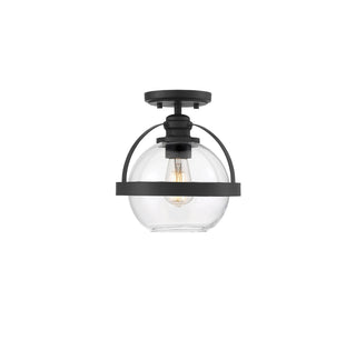 Pendleton One Light Semi-Flush Mount in Matte Black