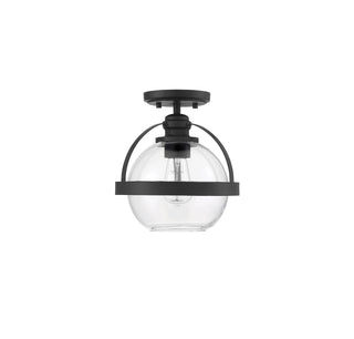 Pendleton One Light Semi-Flush Mount in Matte Black