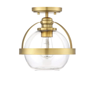 Pendleton One Light Semi-Flush Mount in Warm Brass