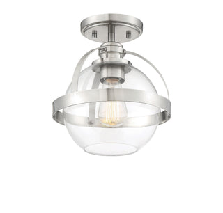 Pendleton One Light Semi-Flush Mount in Satin Nickel