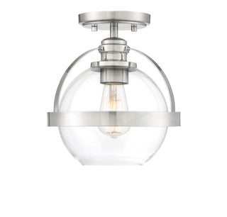 Pendleton One Light Semi-Flush Mount in Satin Nickel