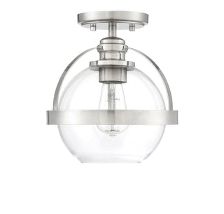 Pendleton One Light Semi-Flush Mount in Satin Nickel