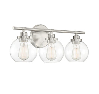 Carson Three Light Bath Bar in Satin Nickel
