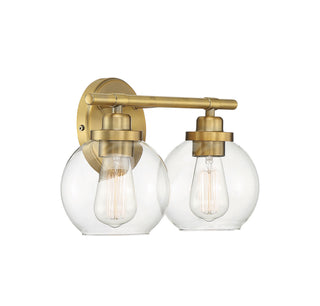 Carson Two Light Bath Bar in Warm Brass