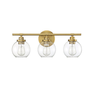 Carson Three Light Bath Bar in Warm Brass