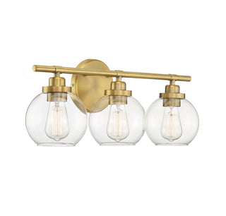 Carson Three Light Bath Bar in Warm Brass