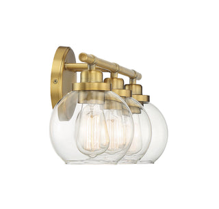Carson Three Light Bath Bar in Warm Brass