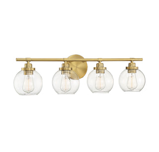Carson Four Light Bath Bar in Warm Brass