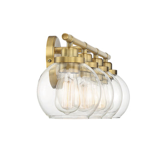Carson Four Light Bath Bar in Warm Brass