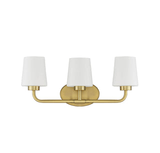 Capra Three Light Bath Bar in Warm Brass