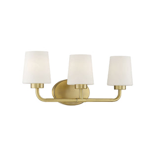 Capra Three Light Bath Bar in Warm Brass