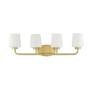 Capra Four Light Bath Bar in Warm Brass