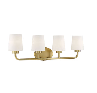 Capra Four Light Bath Bar in Warm Brass