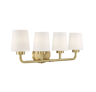 Capra Four Light Bath Bar in Warm Brass