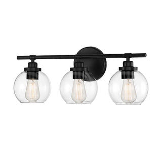 Carson Three Light Bath Bar in Matte Black