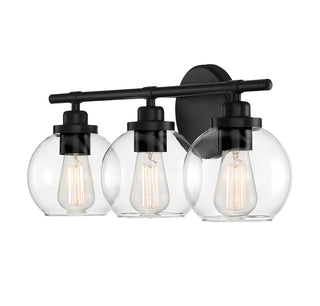 Carson Three Light Bath Bar in Matte Black