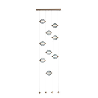 Abacus Abacus 9-Light Ceiling-to-Floor LED Pendant in Soft Gold