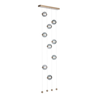 Abacus Abacus 9-Light Ceiling-to-Floor LED Pendant in Soft Gold