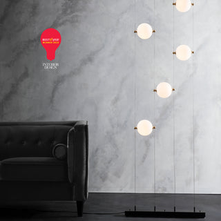 Abacus Abacus 5-Light Floor to Ceiling Plug-In LED Lamp in Black
