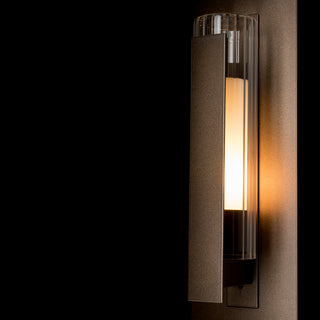 Vertical Bar Vertical Bar Fluted Glass Small Outdoor Sconce in Coastal Bronze