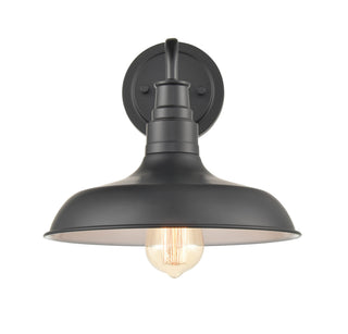 Milltown One Light Outdoor Wall Bracket in Powder Coated Black