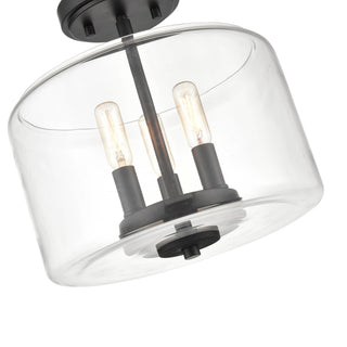 Asheville Three Light Semi-Flush Mount in Matte Black