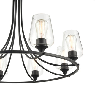 Ashford Eight Light Chandelier in Matte Black
