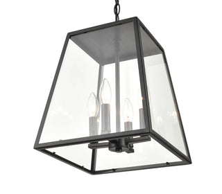Grant Four Light Outdoor Lantern in Powder Coated Black