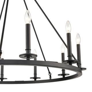 Florence Ten Light Chandelier in Matte Black