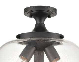 Ashford Three Light Semi-Flush Mount in Matte Black