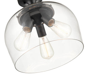 Ashford Three Light Semi-Flush Mount in Matte Black