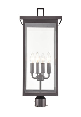 Barkeley Four Light Outdoor Post Lantern in Powder Coated Bronze