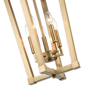 Five Light Pendant in Modern Gold