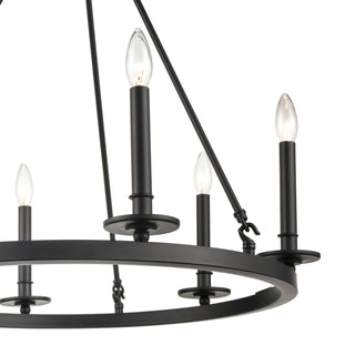 Florence Six Light Chandelier in Matte Black