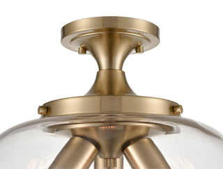 Ashford Three Light Semi-Flush Mount in Modern Gold