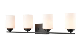 Durham Four Light Vanity in Matte Black