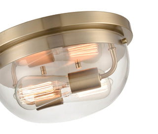 Ashford Two Light Flushmount in Modern Gold