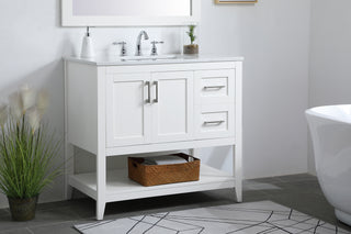 aubrey Single Bathroom Vanity in White