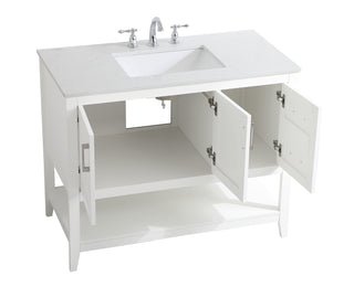 aubrey Single Bathroom Vanity in White