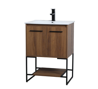 Gerard Single Bathroom Vanity in Walnut Brown